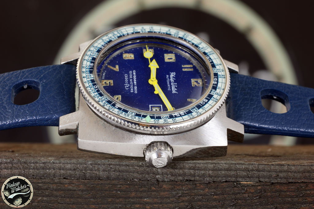 PHILIP WATCH CARIBBEAN 1500 SQUARE BLUE RARE DIVING WATCH 1970s 5 image 407
