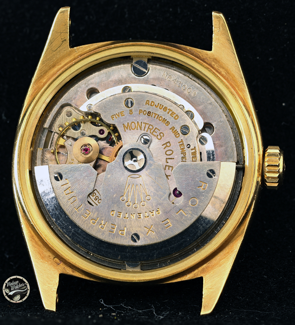 Rolex Daydate ref. 6612B with Black Dial Gilt Gold Writings and Big Logo Bracelet 7 6612B mov 2 rid