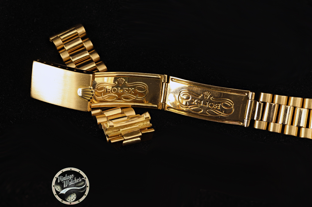 Rolex Daydate ref. 6612B with Black Dial Gilt Gold Writings and Big Logo Bracelet 11 bracciale 1