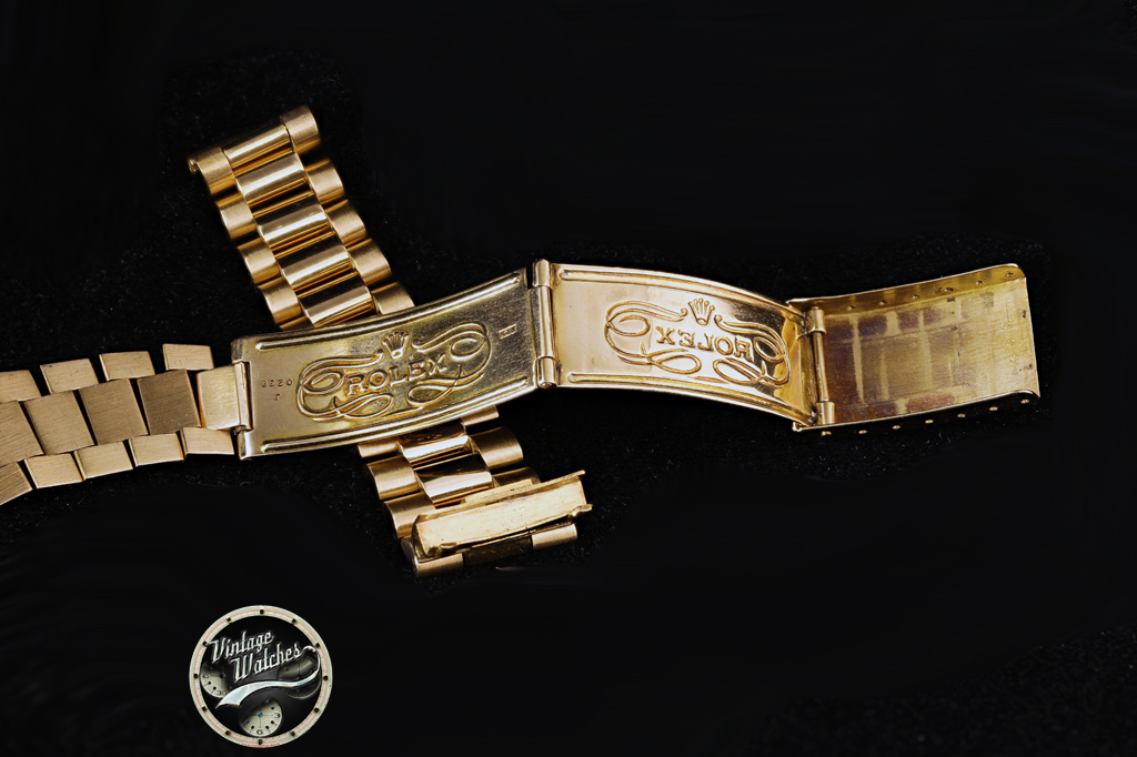 Rolex Daydate ref. 6612B with Black Dial Gilt Gold Writings and Big Logo Bracelet 12 bracciale 2